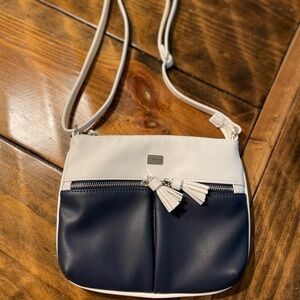 David Jones, Paris navy/white crossbody  handbag